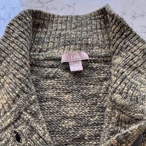 J. Jill Olive Mix Textured Knit Cardigan